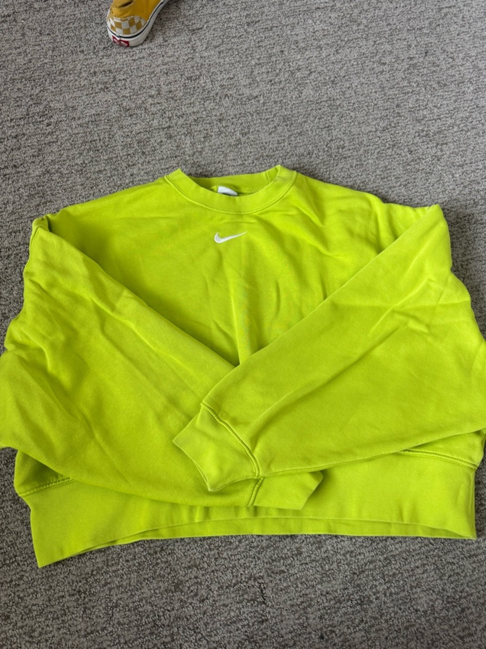 Nike Neon Lime Crewneck Sweatshirt with White Swoosh
